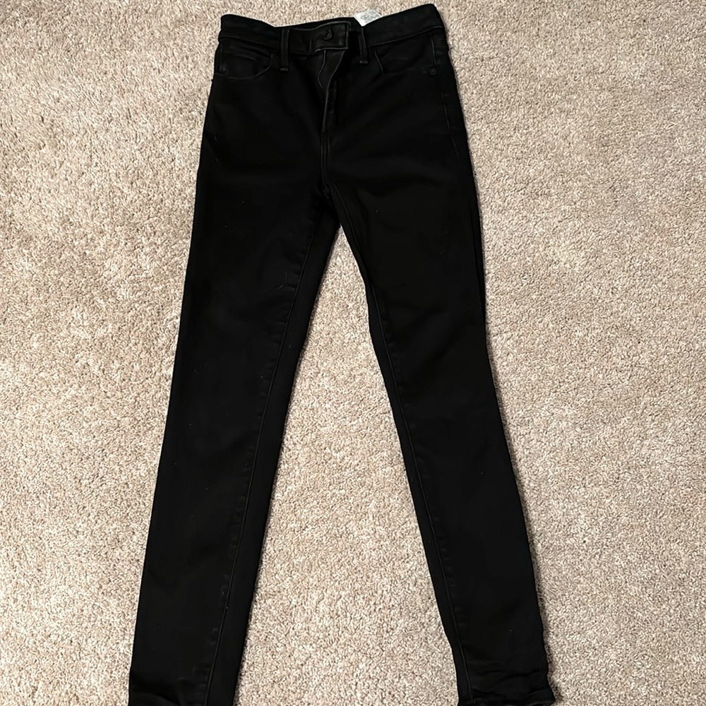 Abercrombie and fitch black high rise skinny jeans